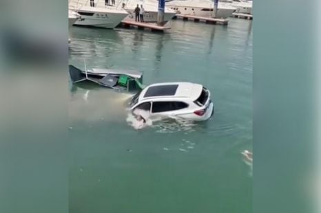 BMW X1 makes a splash in embarrassing pier mishap